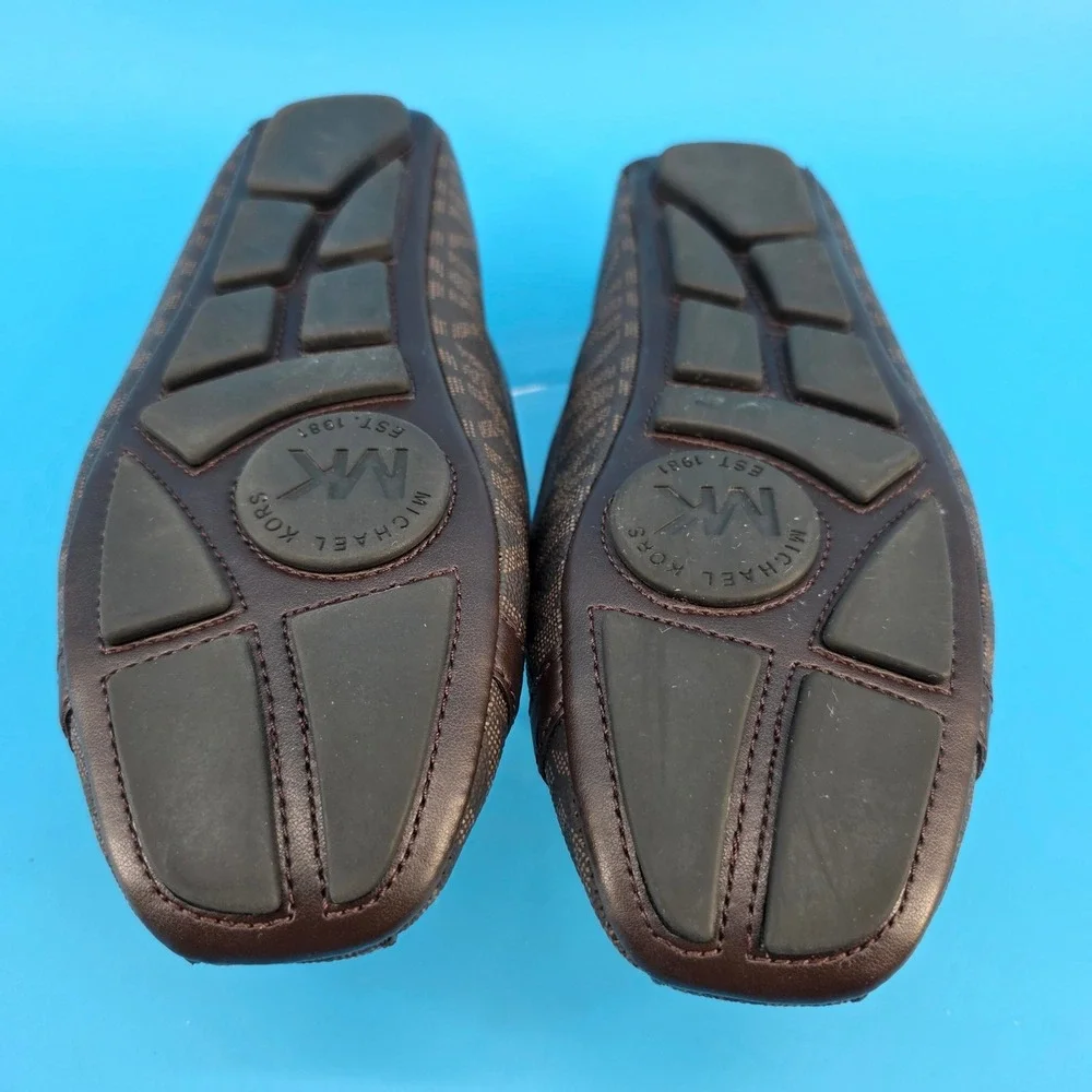 Michael Michael Kors Fulton Moc Brown Signature Logo‎ Flats 9.5M ME18L